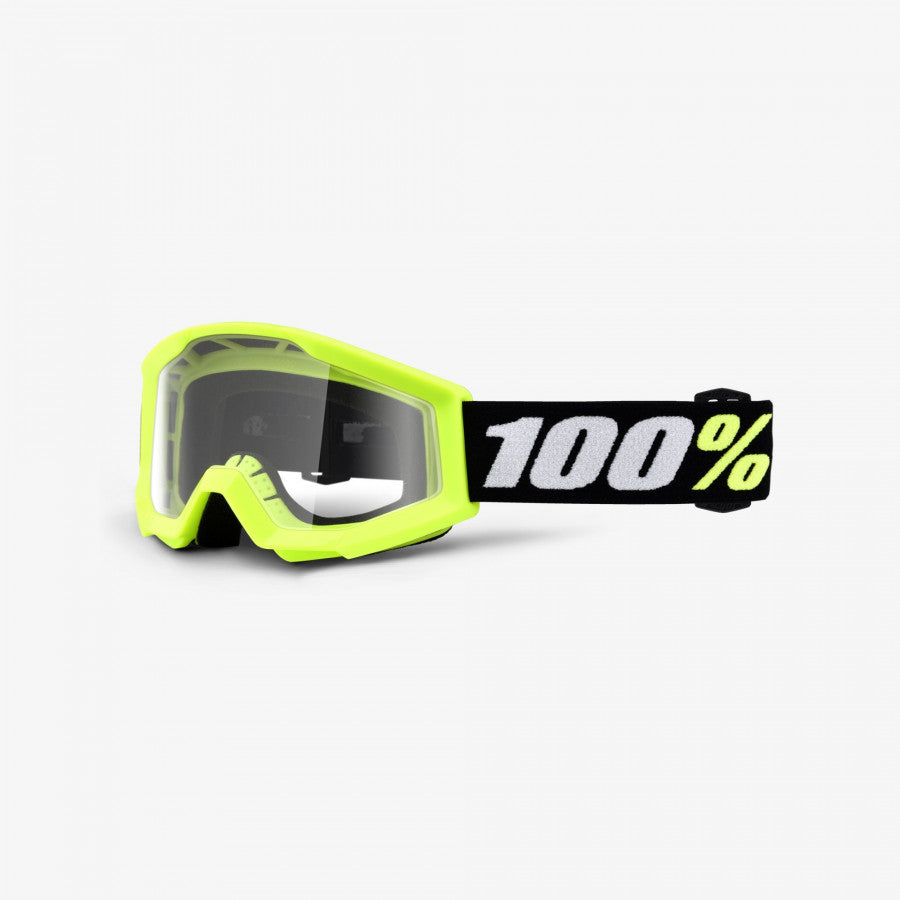 100%, STRATA MINI GLASÖGON YELLOW CLEAR LENS, BARN, NEON GUL
