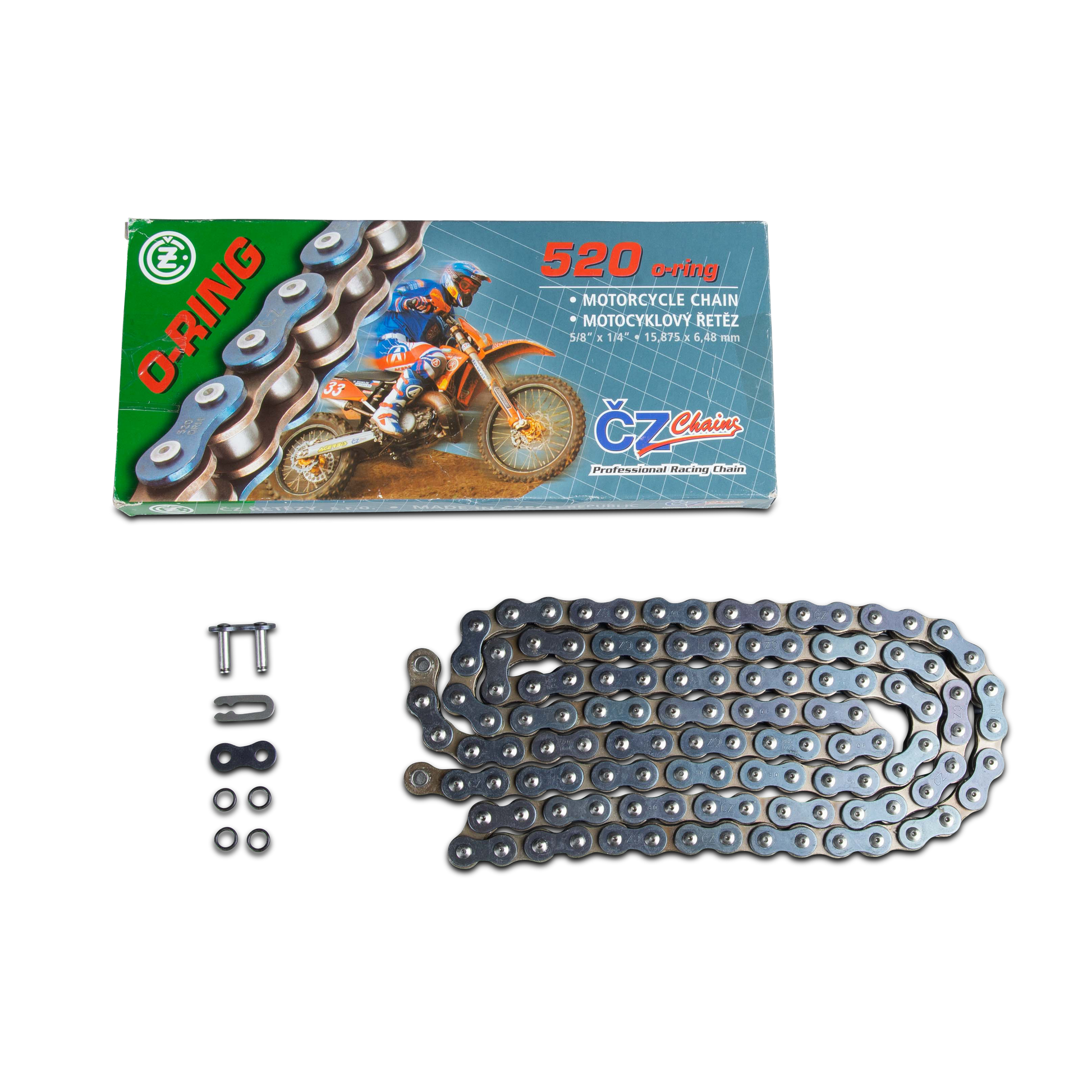 CZ CHAINS, KEDJA , 118 LÃ„NKAR, O-RING, 520