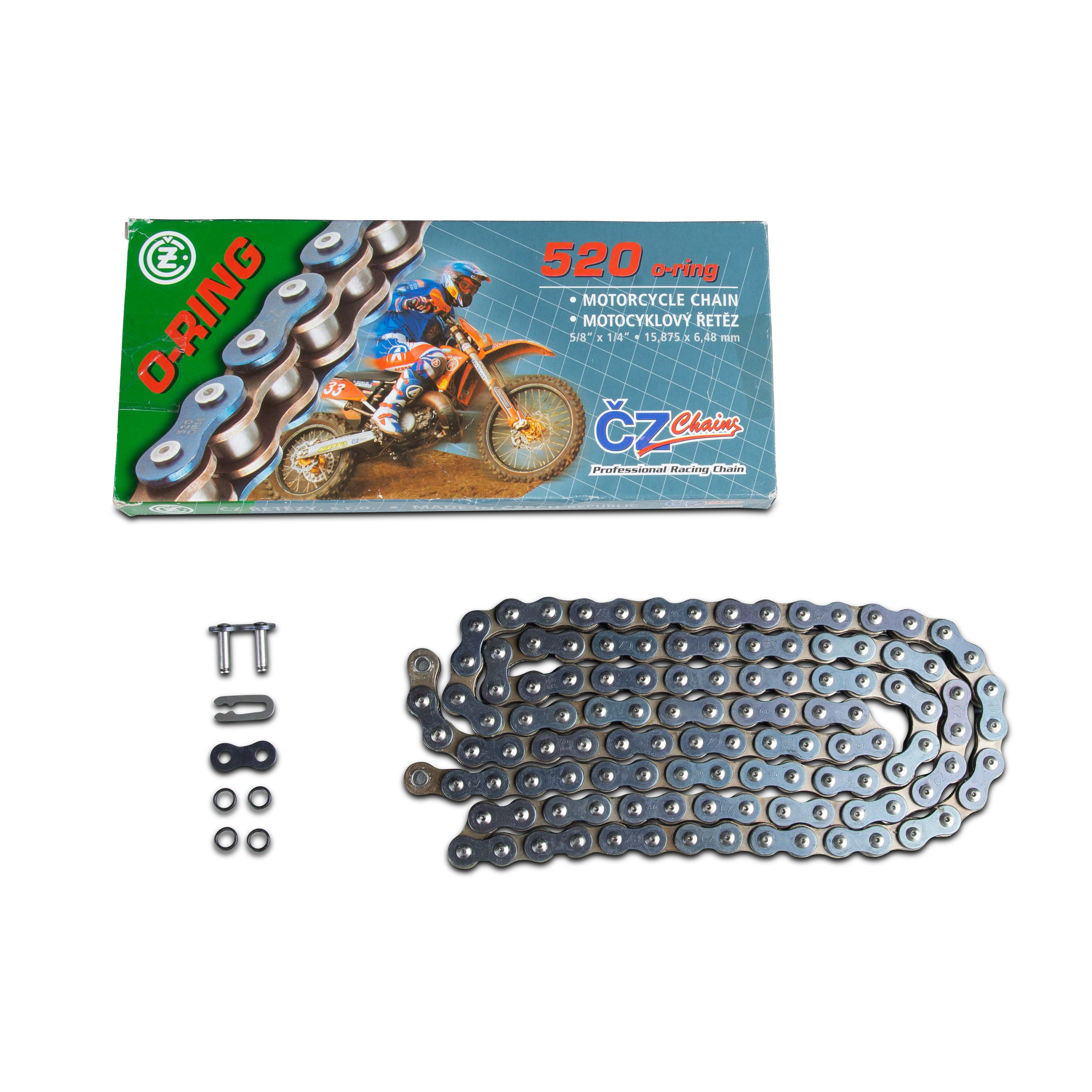 CZ CHAINS, KEDJA , 118 LÃ„NKAR, O-RING, 520