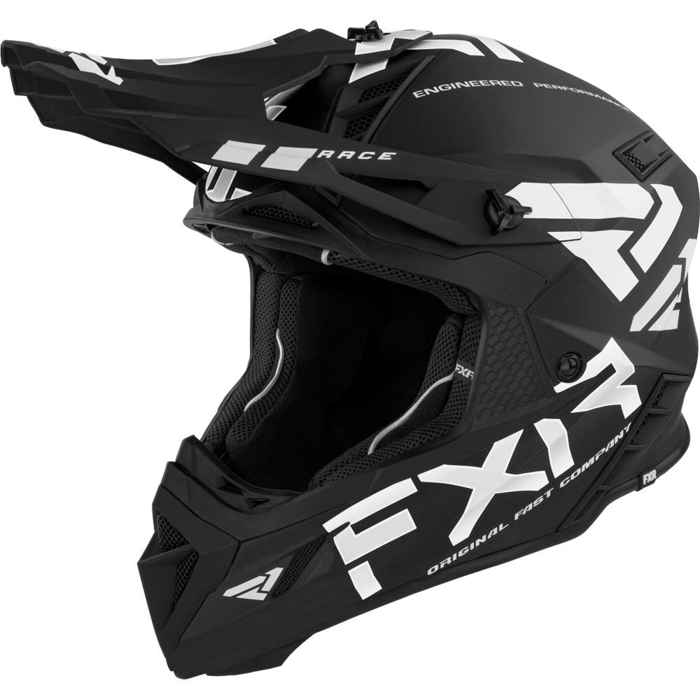 FXR Helium Race Div Helmet, BLACK/WHITE