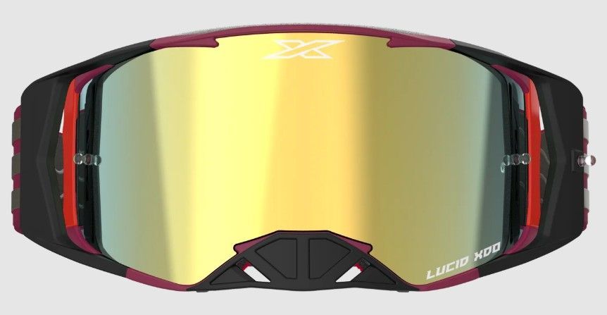 EKS Lucid Goggle, Maroon, Gold Mirror Lens