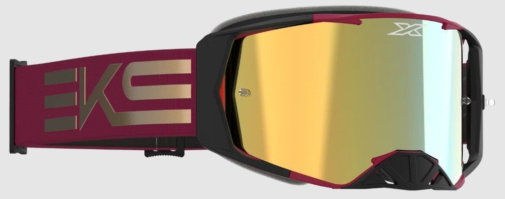 EKS Lucid Goggle, Maroon, Gold Mirror Lens